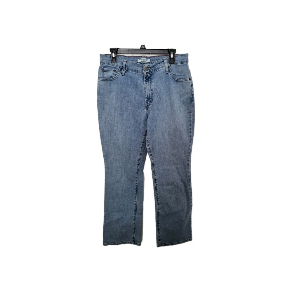 Levis 550 Relaxed Boot Cut Jeans Womens 12 Medium Light Blue Stretch Denim